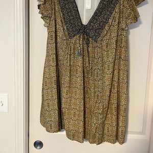 Anthropologie boho floral mini dress. NWT. Lined.  2X